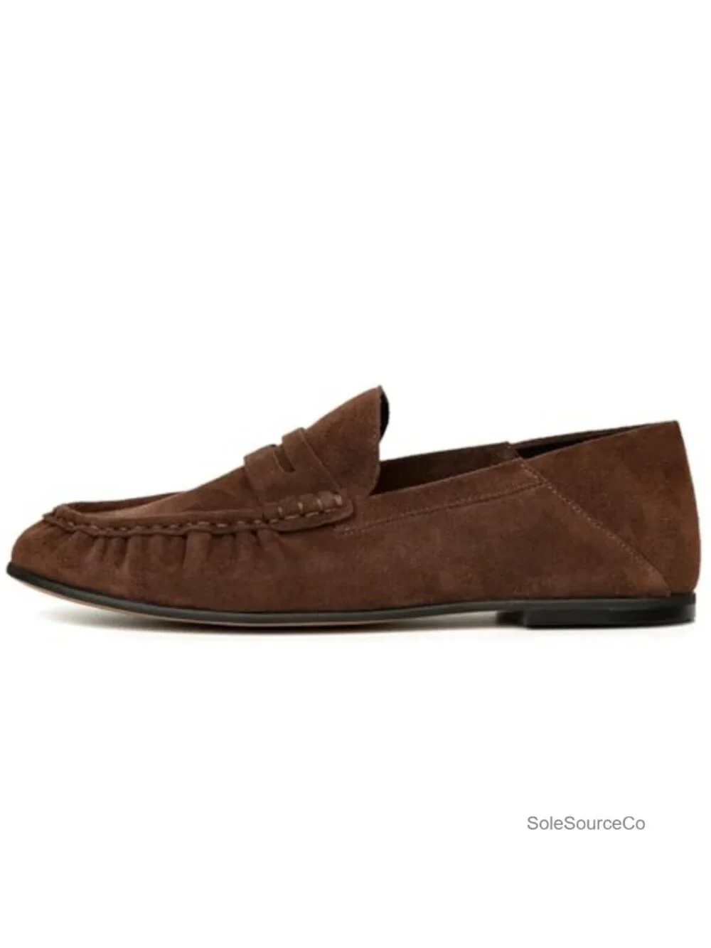 Penny Loafers Women Suede Flats Slip-On Ruched Comfort Work Shoe